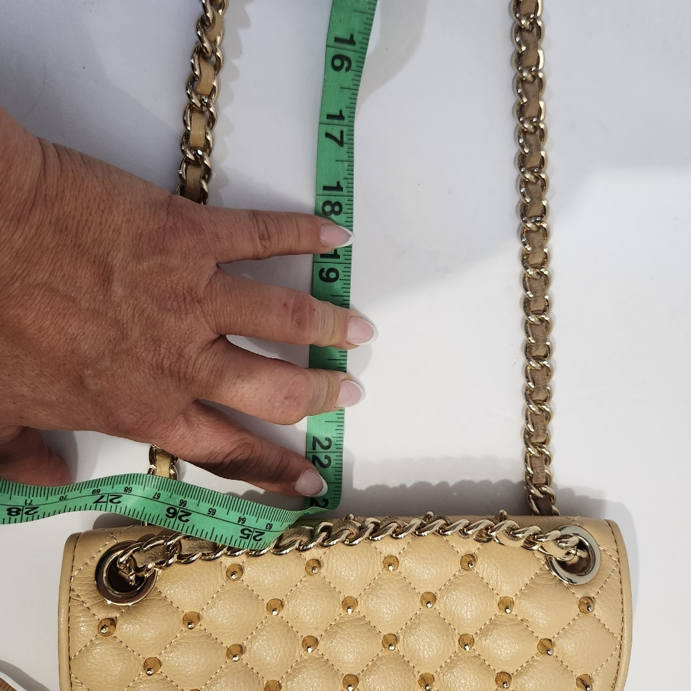 Rebbeca minkoff cream golden studded patch shoulder crossbody bag - Picture 5 of 16